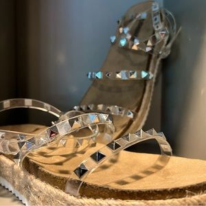 Studded Clear Espadrilles NWT